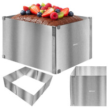 Verstellbare Edelstahl-Kuchenform 20-38 x 24-45 cm