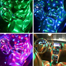 Disco Light RGB Remote Control 3W Strobe & Sound Control Car Projector Light Party Adjustable Indoor & Outdoor Music Stage Light FF86