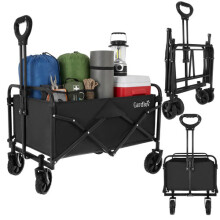 Faltbarer Gartenwagen, 90 l Fassungsvermögen, 100 kg Traglast, 4 Räder