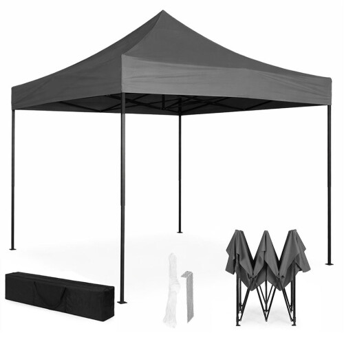 Automatic 3x3m Garden Event Tent, Steel Frame, Grey