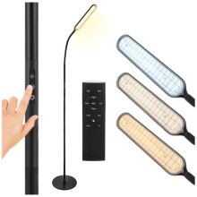 LED-Stehlampe 180 cm, Schwarz, Fernbedienung, Timer