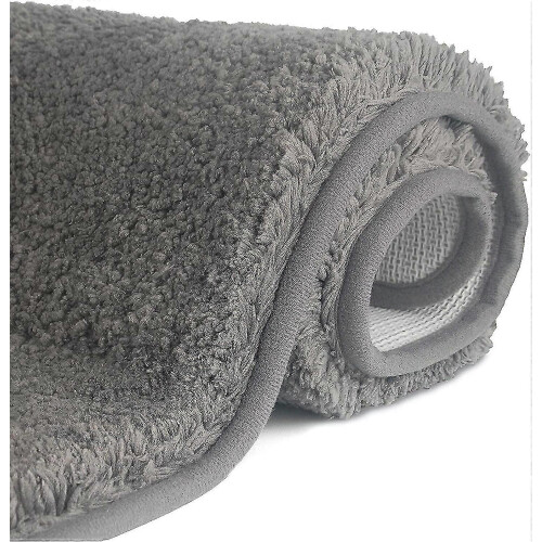 Microfiber Shag Non-slip Bath Mat, Machine Washable Floor Mat with Soft Water Absorbent Microfiber for Bathtub, Shower