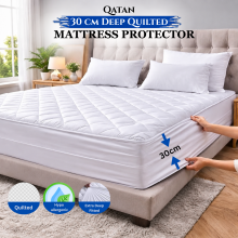 (Double) Quilted Mattress Protector With Extra 30cm Deep Pocket | All Sizes