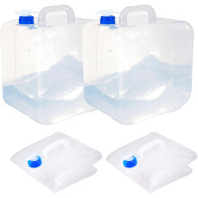 Faltbarer Wasserbehälter mit Wasserhahn und Haken, faltbarer, tragbarer Wassereimer, Wasserbehälter für Camping, 2er-Pack