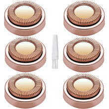 6pcs Gen 1 Replacement Heads Compatible Finishing Touch Flawless Women Facial Hair Remover, 18k Rose Gold Plated