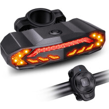 Intelligentes Fahrradrücklicht mit Blinkern, USB-aufladbare Fahrradhupe mit Fernbedienung, automatisches Bremslicht, IP65 wasserdicht
