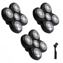 3pcs5 Blades Replacement Heads Compatible With Head Shaver For Bald Men With Cleaning Brush