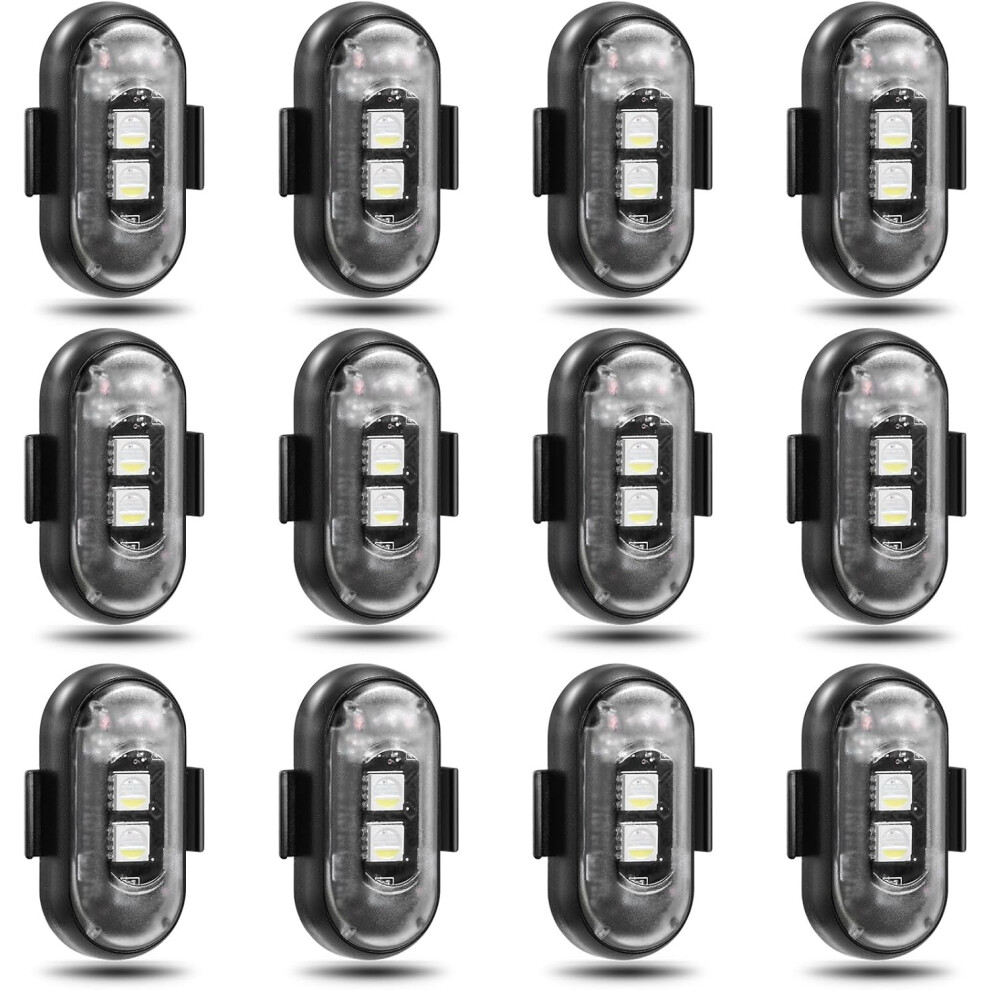 12 Pcs Led Wireless Led Strobe With Remote Control, 8 Colors, Ip65, Suitable For Drones, Remote-Controlled Airplanes, And Bicycles. Light 6083684943058
