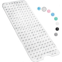 Kongqtee Bathtub Mat Non Slip  100 x 40 CM Non Slip Bath Mat  Easy Clean Non Slip Shower Mats  Sturdy Suction Cup Attaching  Comfortable for Feet  Dra
