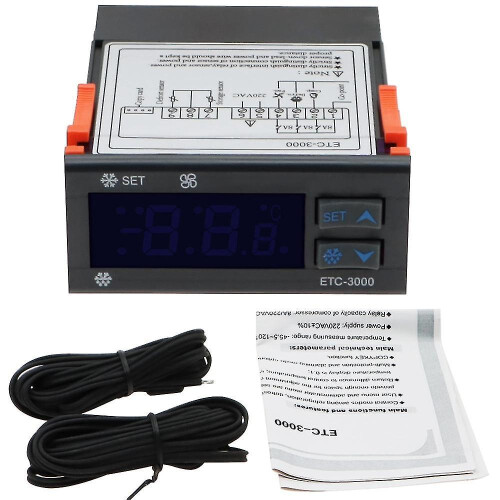 Etc-3000 Mini Temperature Controller Refrigerator Thermostat Regulator Thermoregulator Ntc Dual Sen-hy