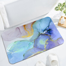 Bath Mat Rug Super Absorbent Quick Dry Thin Bathroom Rugs Fit Under Door Non Slip Rubber Backed Bathroom Floor Mat for in Front of Bathtub Sink