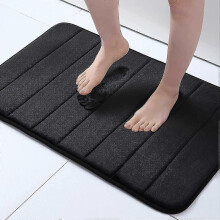 Non-Slip Bath Mat, Machine Washable Shower Mat Absorbent Mat, Suitable for Bathroom, Bathtub, Shower, Toilet, Exit, Kitchen, 40*60cm, Black