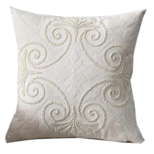 Embroidered square sofa pillowcase, cotton square sofa cushion cover, throw pillowcase