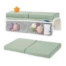 (Green) Bath Kneeler and Elbow Rest Pad Set , Baby Bath Kneeler Pads, Anti-Slip Cozy Knee & Arm Support Bathtub Mat Gray