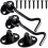 Stainless Steel Door Latch Cabin Hook And Eye Latch Solid Gate Window Lock with Mounting Screws2sets-black 1