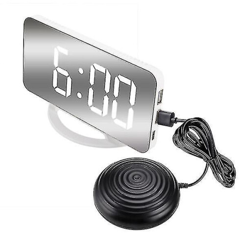 High Vibrating Alarm Clock for Heavy Sleeper Deaf Adults, Digital Mirror Clock Kb-hy