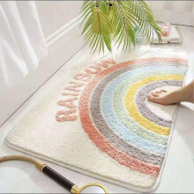 (Seven Rainbows) Mat Multipurpose Luxury Shaggy High Absorbent Slip Resistance Cute Rug for Bathtub Shower and Bath Room
