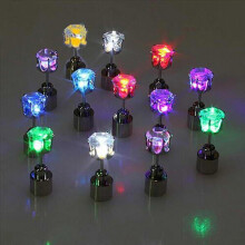 7pcs Light Up Led Earrings Studs Glowing Flashing Stainless Steel Earrings Studs Dance Party Unisex Accessories (7 Color)-hy