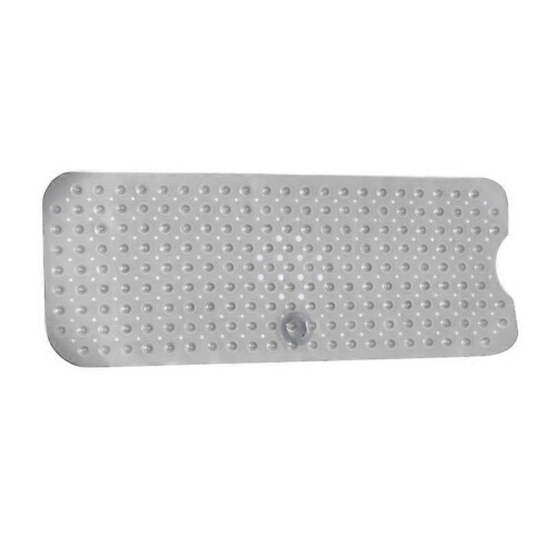(gray) Bathtub mat non-slip household suction cup foot pad translucent cushion rectangular 100x40cm
