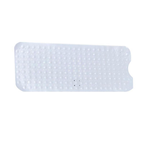 (white) Bathtub mat non-slip household suction cup foot pad translucent cushion rectangular 100x40cm
