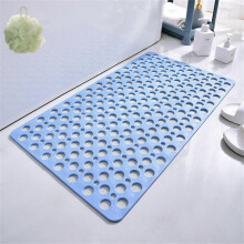 Non Slip Shower Mat with Strong Suction Cups and Drain Holes, Washable Bathtub Mat for Bathroom (Sky Blue, 90x60cm)
