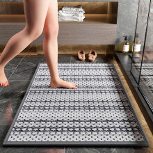 Super Absorbent Non-Slip Bath Mat, Gray Polyester Rug with Rubber Backing, Quick-Drying, Compatible with Bathtubs