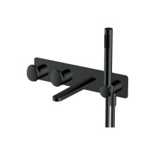 Rak Dual Outlet Thermo Shw Kit & Spout Blk