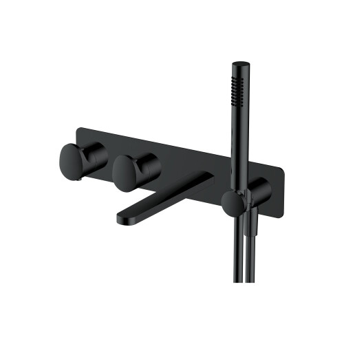 Rak Dual Outlet Thermo Shw Kit & Spout Blk