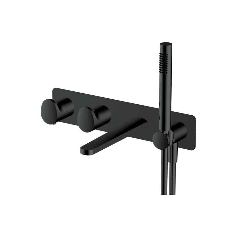 Rak Dual Outlet Thermo Shw Kit & Spout Blk 5056176024901