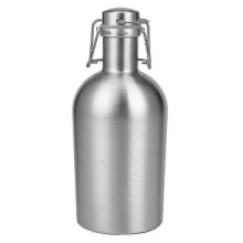 2L Stainless Steel Growler with Secure Swing Top Lid compatible with Homebrew Beer