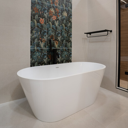Voda Design Dublin 1500mm Freestanding Double Ended Bath White Waste