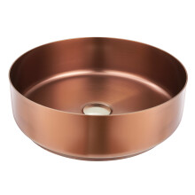 Voda Design Premium Metal Stainless Steel 400mm Round Countertop Basin - Brushed Bronze