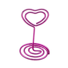 Porte-numéros de table en forme de cœur, support en fil de fer de 4,8 cm (1,9 pouce), lot de 10