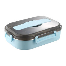 Boîte à bento à 2 compartiments en acier inoxydable avec cuillère