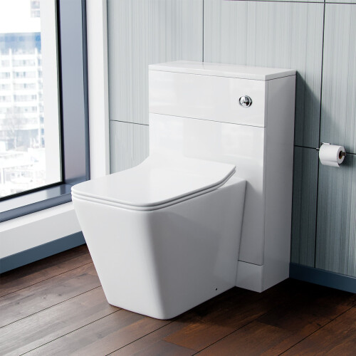 NES Home Elora Back To Wall Toilet Pan With Concealed Cistern WC Unit Set