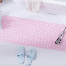 Bath Tub Shower Mat 40 x 16 Inch Non-Slip and Extra Large, Bathtub Mat with Suction Cups, Machine Washable Bathroom Mats with Drain Holes, Light Pink