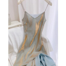 (silver-gray, L) Moonlight French Flowy V-Neck Mermaid Dress Spaghetti Strap Off-Shoulder Gown Elegant Silhouette
