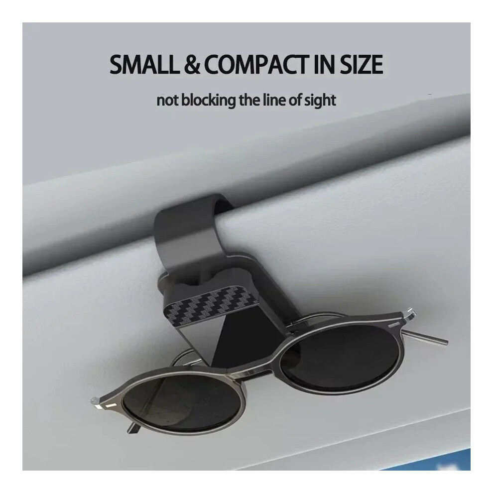 Car Sun Visor Sunglasses Clip Holder (Black) Stable Eyeglasses & Card Organizer Black 810073562967
