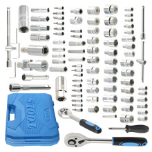 108 Steckschlüssel Ratschenset 1/2 1/4 Zoll CR-V Bits Werkzeugkoffer