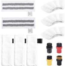 Kit d'accessoires de 12 pièces pour nettoyeurs vapeur Kärcher Easyfix SC2 SC3 SC4 SC5, comprenant un ensemble de chiffons en microfibre,