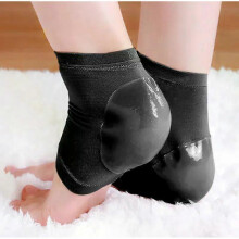 (Black) 2Pcs Silicone Heel Protector Heel Moisturizing Socks Anti-Crack Protective Cover Plantar Fasciitis Pain Relief Foot Care Tool