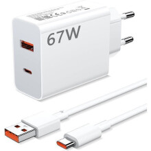67-W-Schnellladegerät mit USB-C-Kabel für Redmi Note 12 Pro, 11 und 11s, 2-Port-USB-Ladegerät mit 45-W-PD, Turbo-Ladegerät für Xiaomi