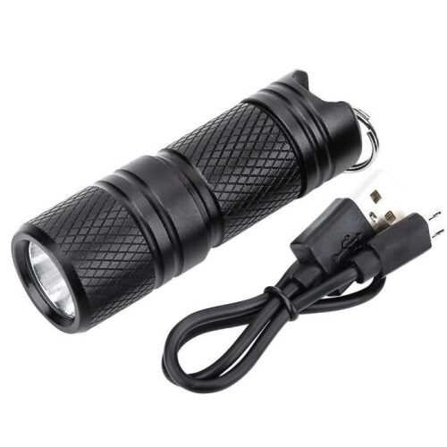 Taskulamppu - Atyhao - Mini USB Ladattava LED - Kannettava - Musta - Taskulamppu