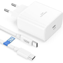 Caricabatterie rapido USB-C da 45 W con cavo di ricarica da 2 m per Samsung Galaxy S24, S23, S25 Ultra, S26, S22, S21, S20 FE, A53 5G, A51,