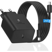 45W Fast Charger for Samsung, USB Type-C Port, 2m Cable, Compatible with Galaxy S24 Ultra/S23/S22 Plus/S21 FE 5G/Note 20 Ultra/A53