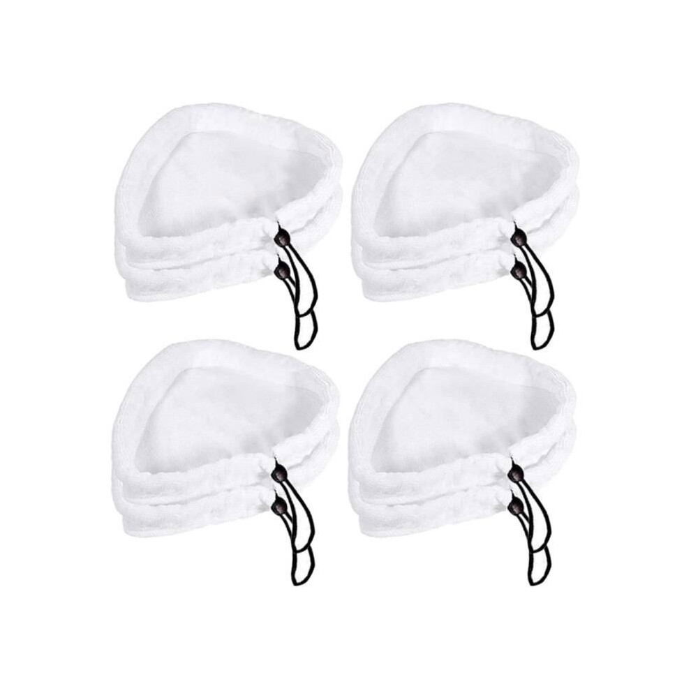 Pack Of 8 Microfiber Cloths For H2o Mop Steam Mop Replacement Mop Pads For Triangular Steam Cleaner White 4885182355157