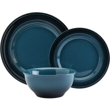 Festival Dinnerware Set Stoneware Ombre Glaze 12 Piece