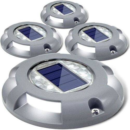 Ηλιακά φώτα κήπου, 4 τεμάχια 4 LED αδιάβροχα IP65 ηλιακά φώτα διαδρόμου για άκρη π