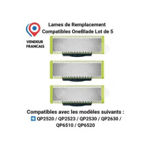Cuchillas de repuesto compatibles con OneBlade – Paquete de 5 | Afeitado y peinado | Para modelos QP14xx a QP66xx