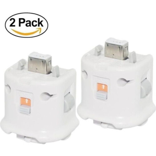 Motion Plus Adapter - Third Party - Wii Remote - White - 2 Pieces - Nunchuk Compatible